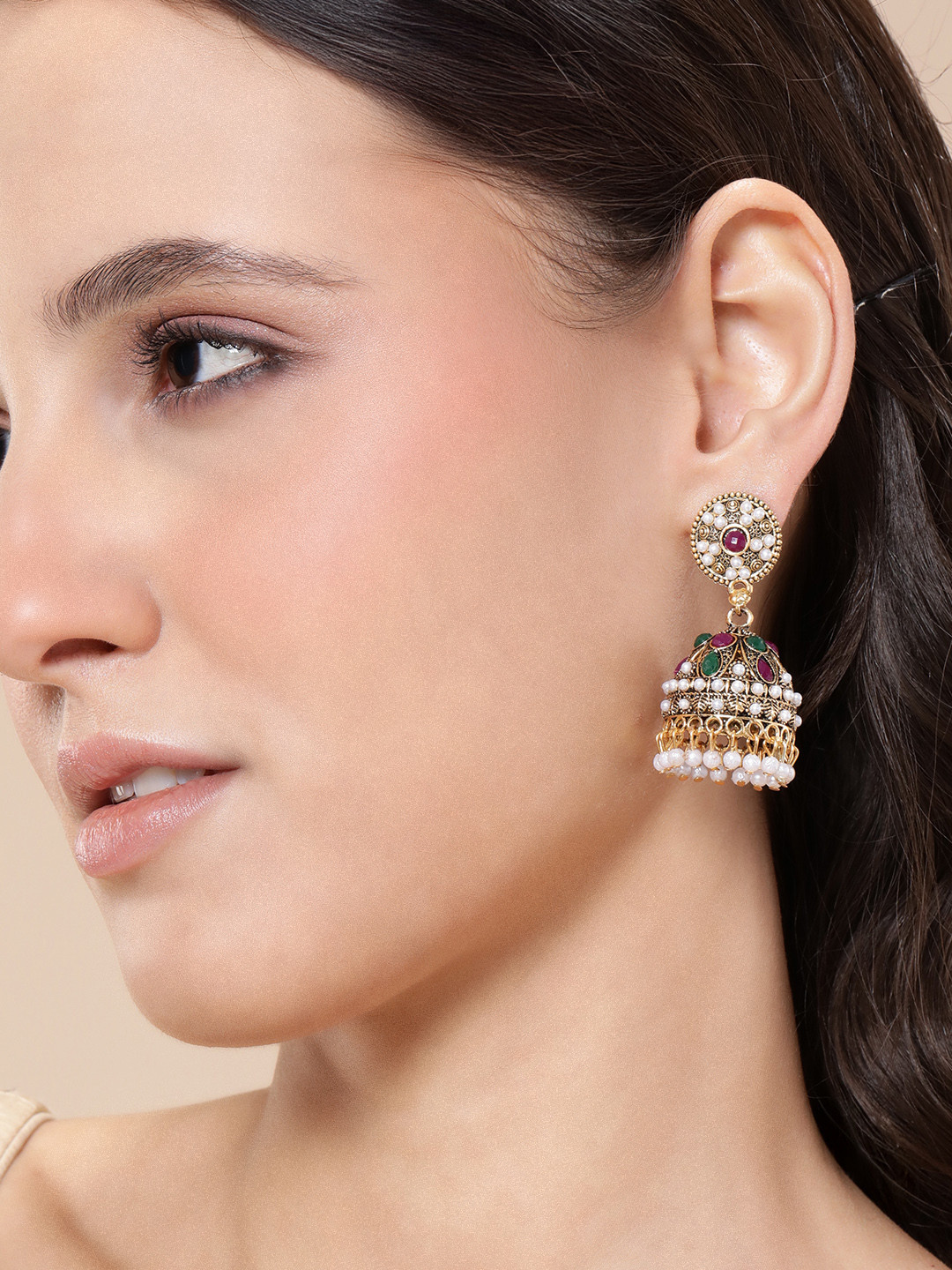 Anouk Glod Plated Jhumkas Earrings