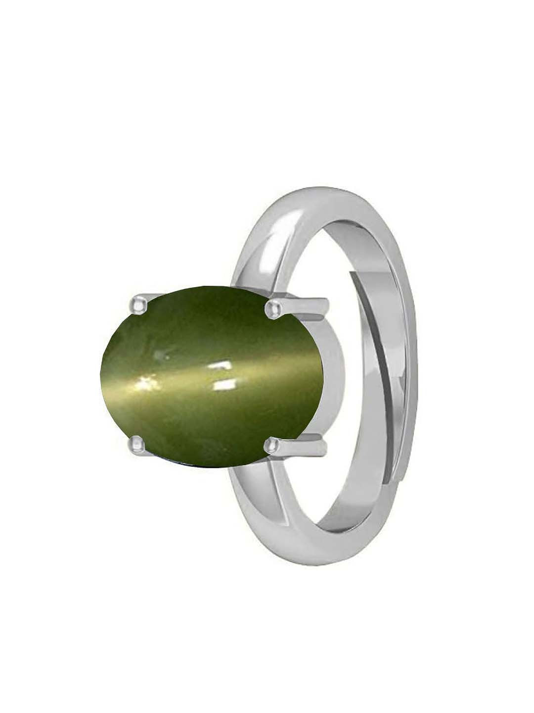 Sidharth Gems 10.25 Ratti 9.25 KT Cat Eye Lehsunia Ketu Stone Oval Ring