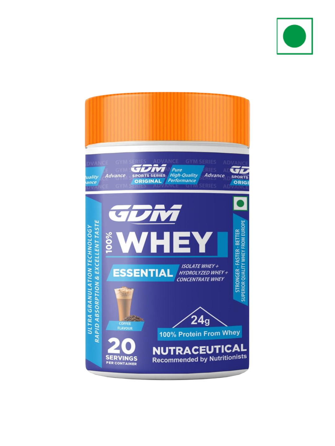 GDM Nutraceuticals LLP Essential Whey Protein - 608 g - Coffee