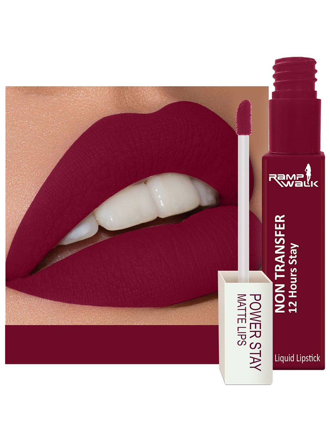 Ramp Walk Powerstay Kiss 12-Hour Long Lasting Liquid Lipstick - 5 ml - Cherry Red -09