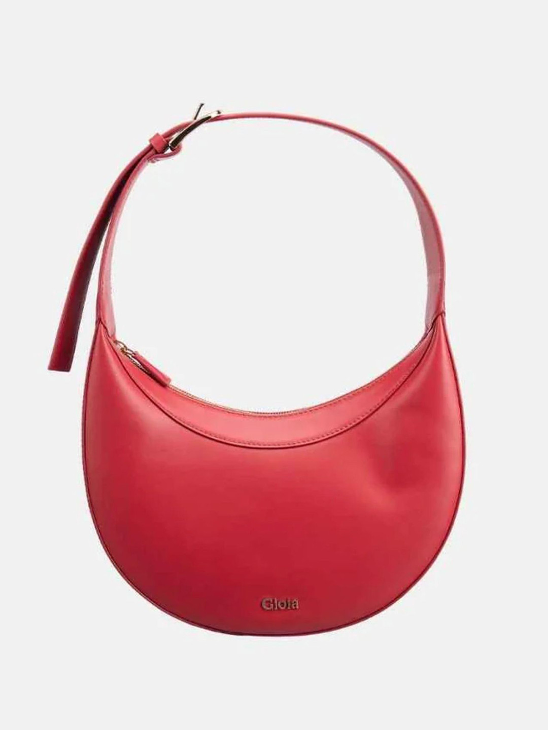 GIOIA Women Red Leather Audrey Moon Shoulder Bag