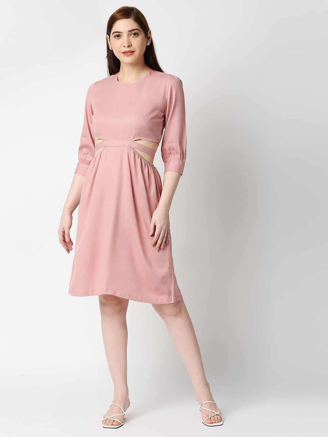 Kraus Jeans Knee Length Fit & Flare Dress