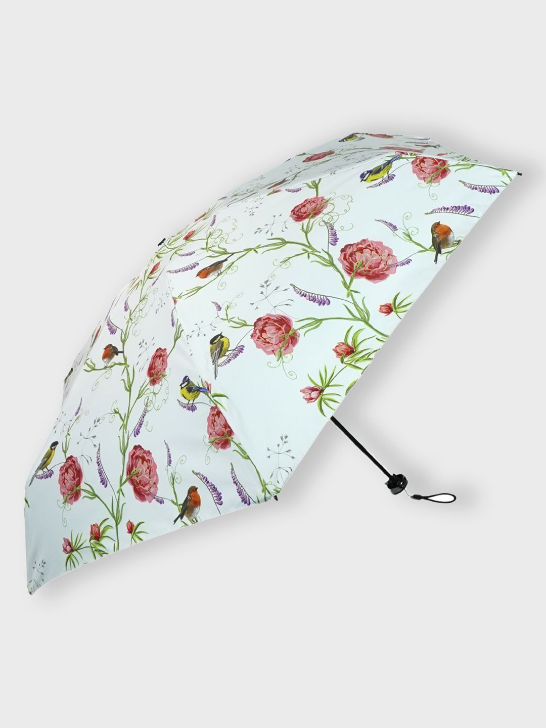 Little Surprise Box LLP White & Green Manual 5 Fold Floral Umbrella With Capsule Pocket