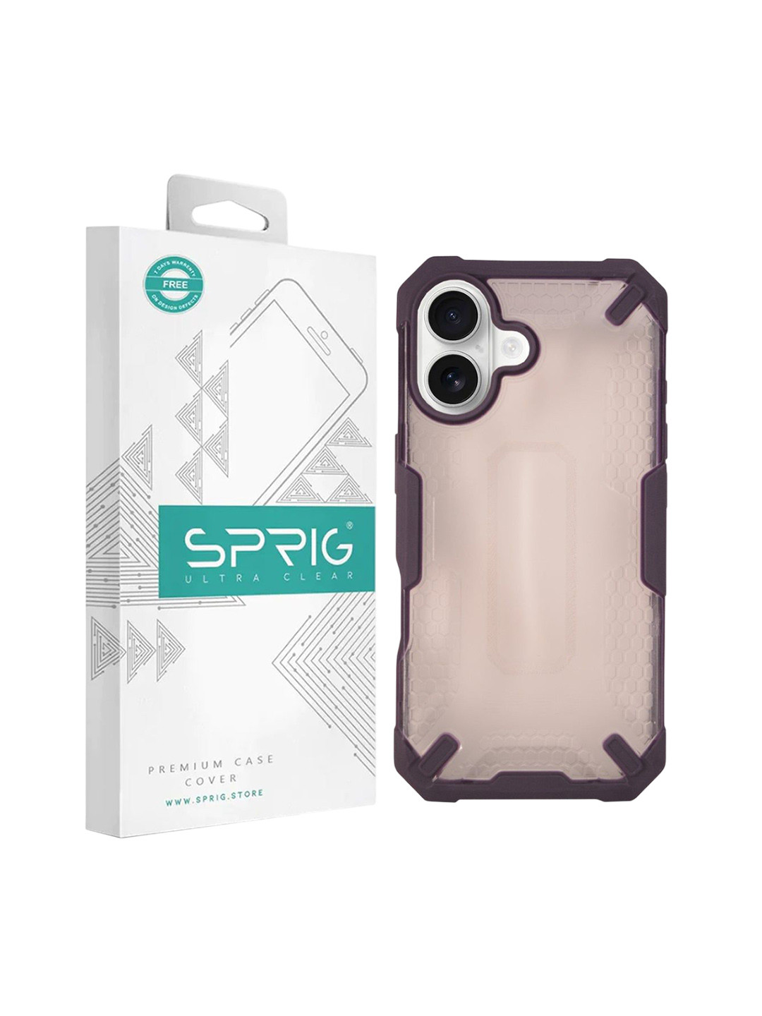 SPRIG iPhone 16 Plus Armor Case Plain Back Cover
