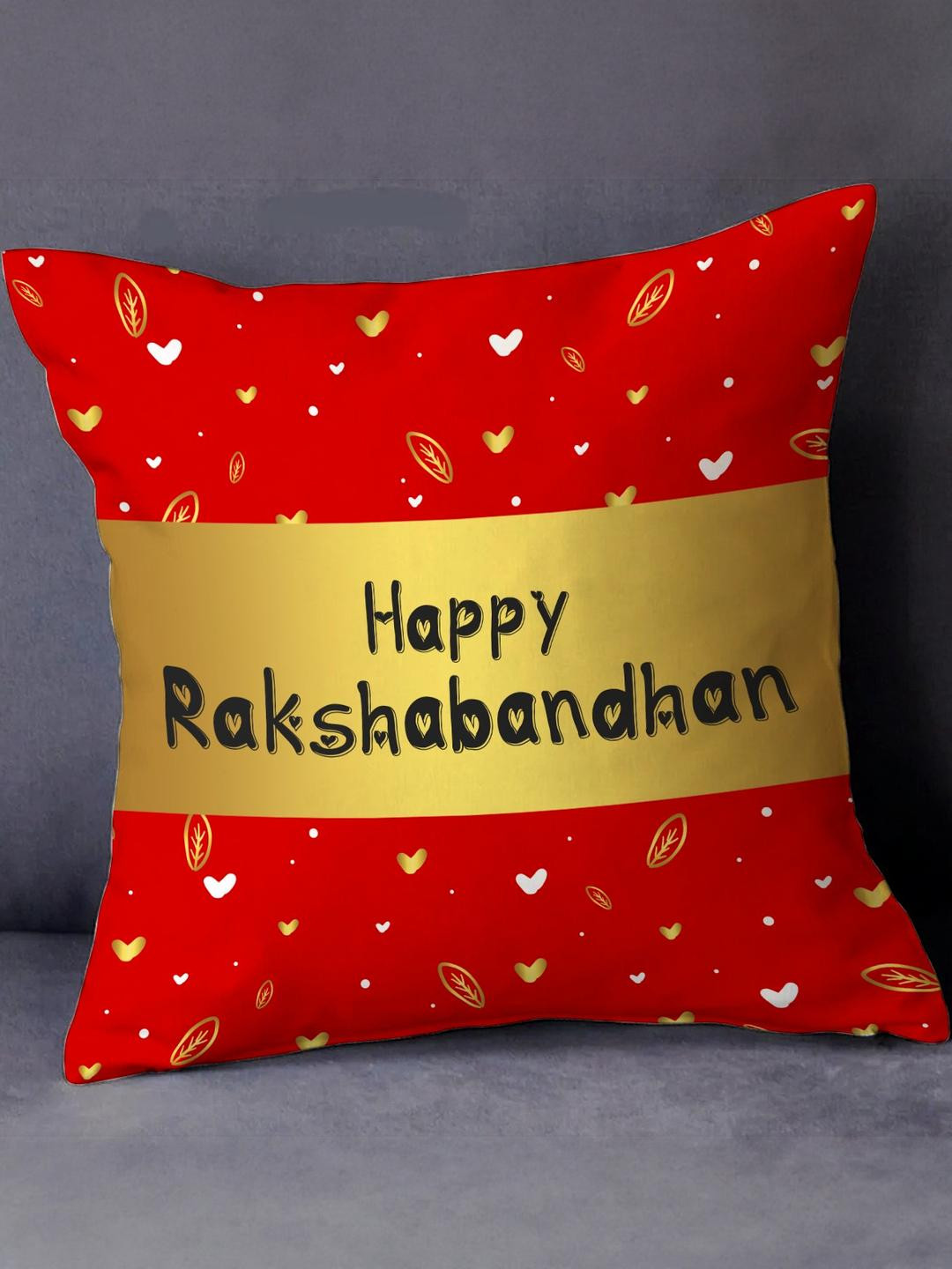 SKYTRENDS Red Abstract Satin Square Cushion Covers