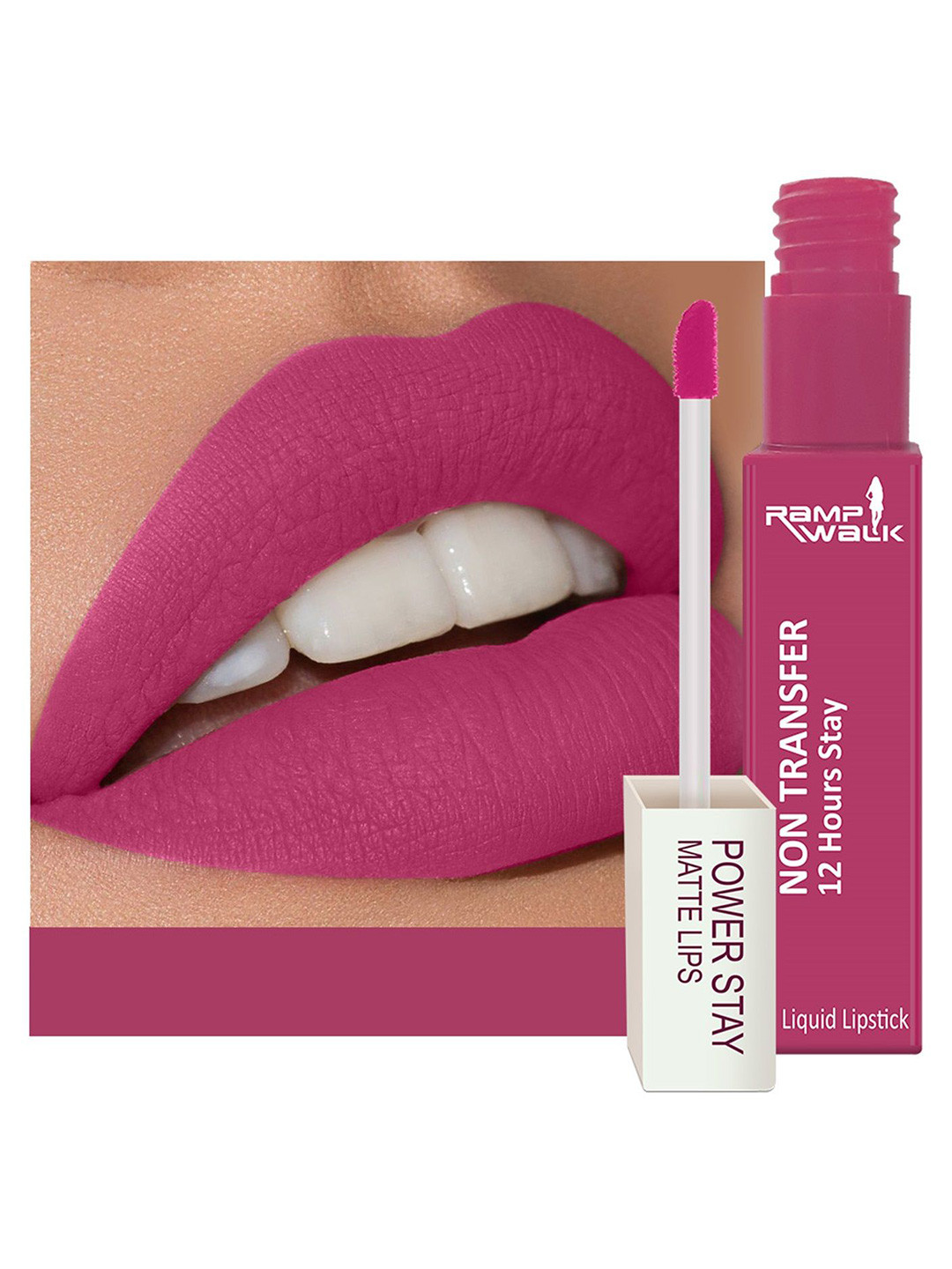Ramp Walk Powerstay 12-Hour Long Lasting Liquid Lipstick - 3.5 ml - Pink - 10