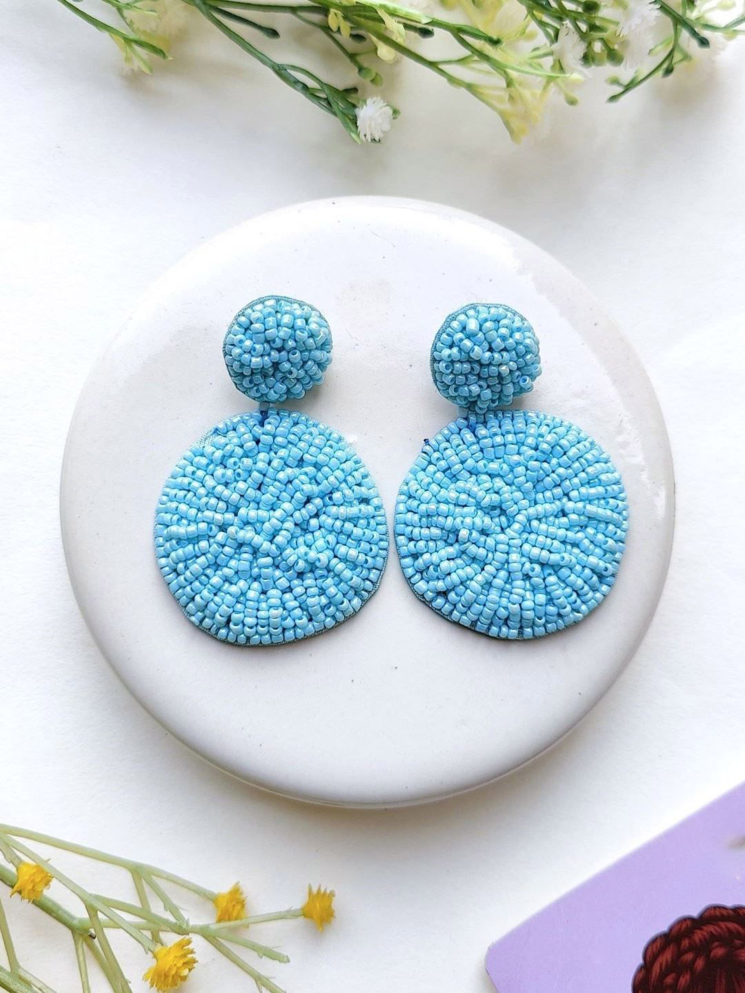 Crunchy Fashion Artificial Beaded Circular Drop Earrings