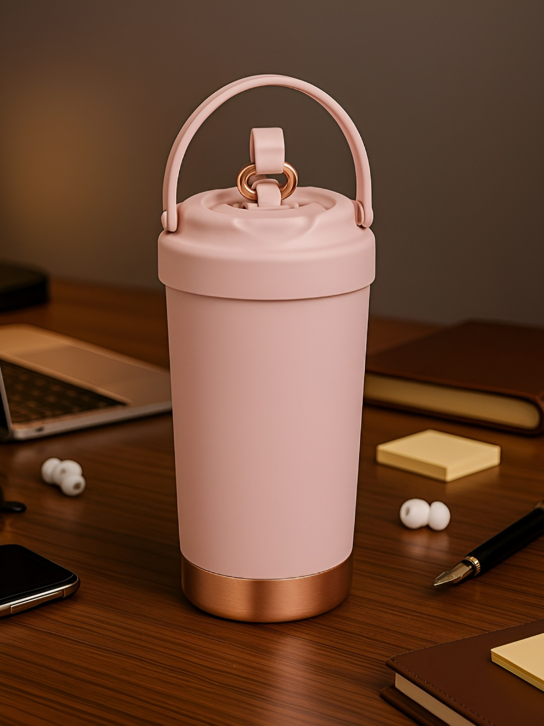 Myntra Elegant Homes Pink Vacuum Insulated Travel Mug - 500 ml