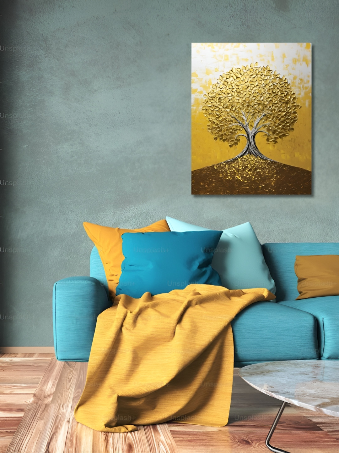 Viventiq Money Tree Painting Without Frame Canvas Wall Art