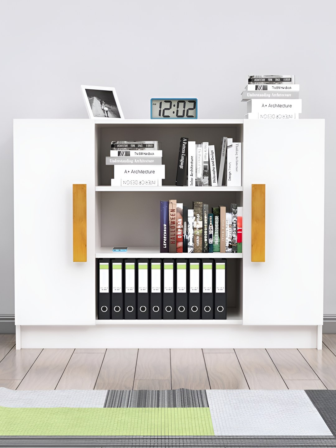 HEXA RED White Wooden BookShelf