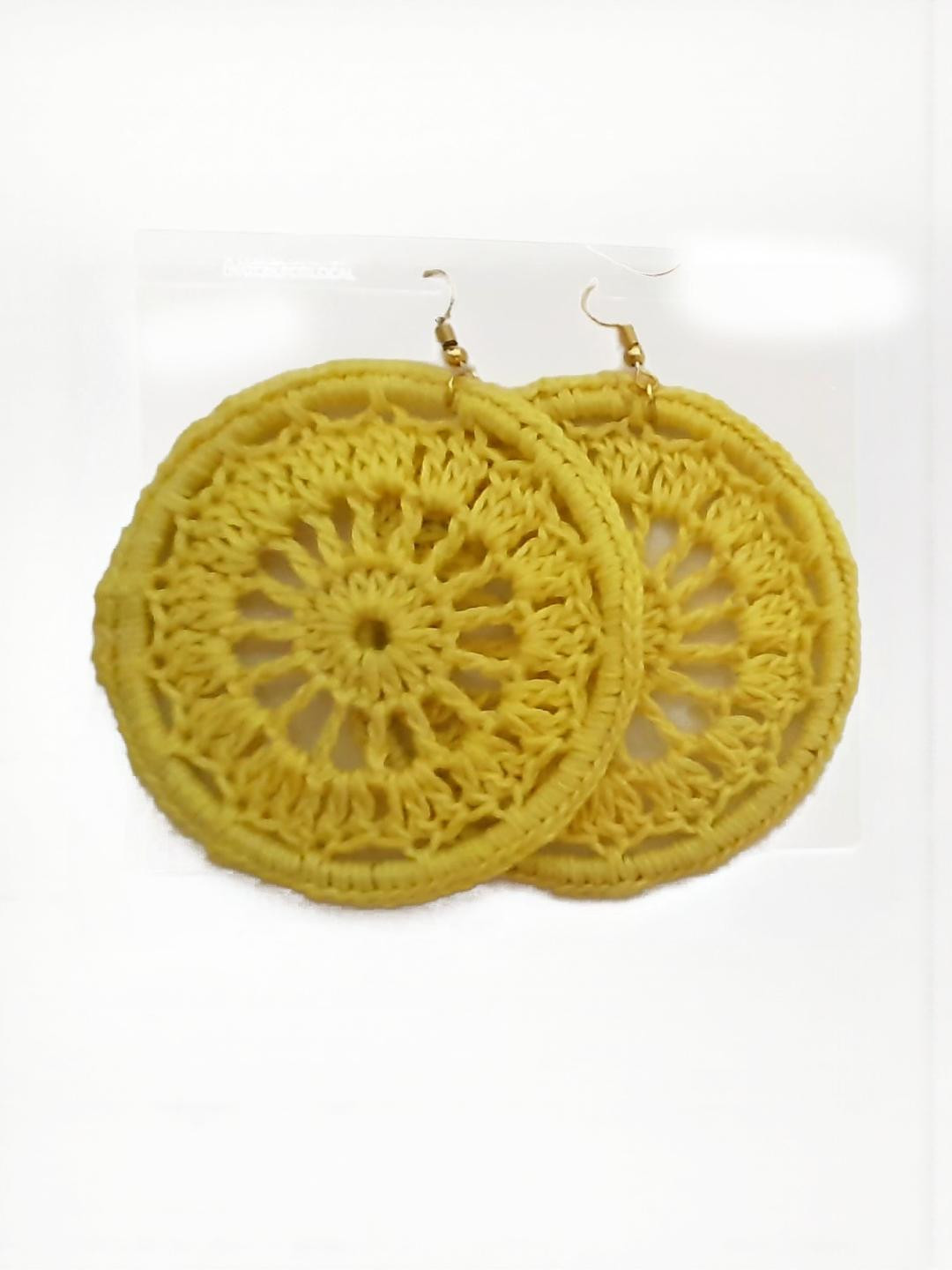 My Little Princess Knitted Circular Drop Earrings