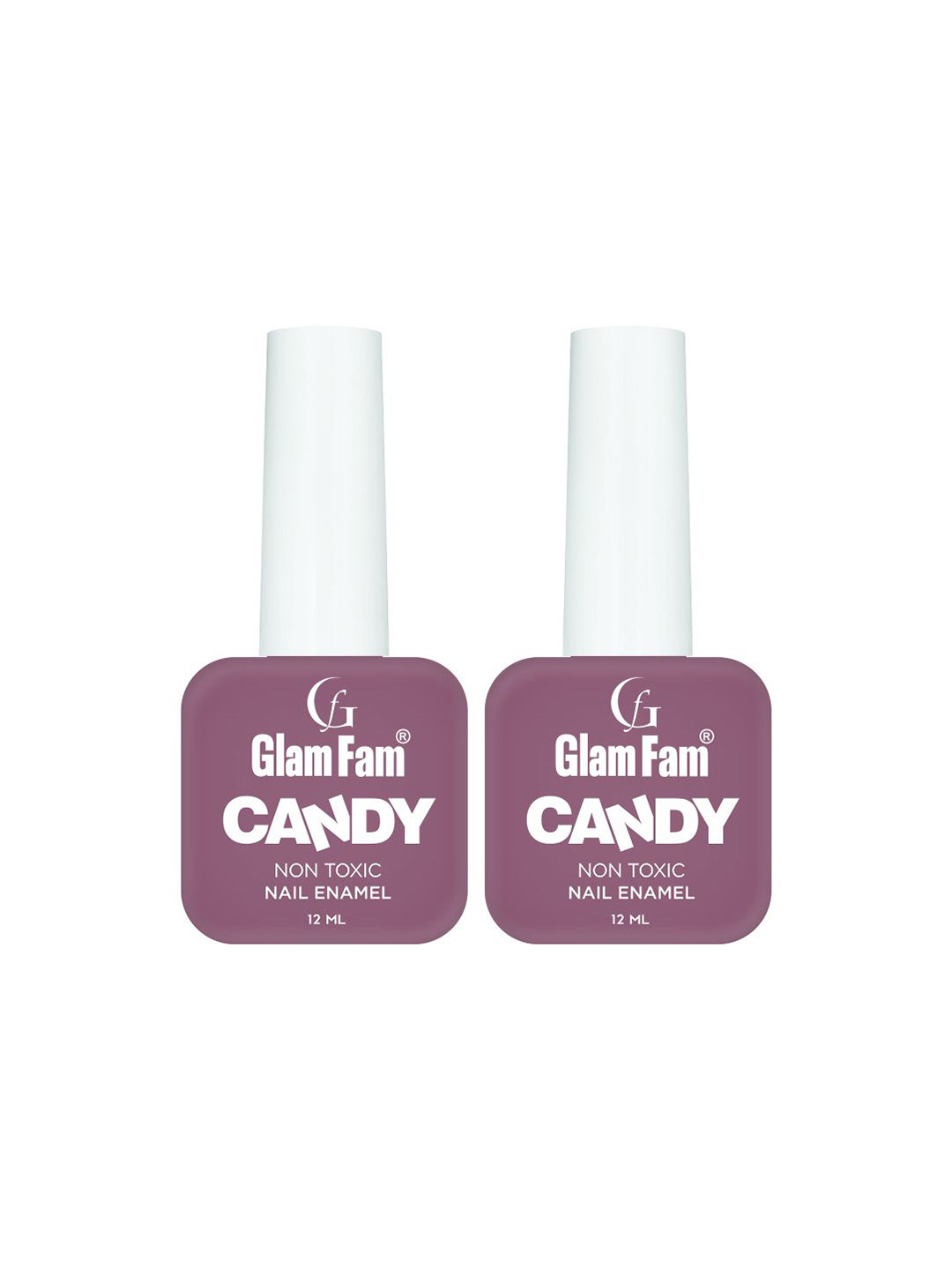 GlamFam Set Of 2 Candy Non Toxic Nail Enamel - 12 ml Each - Taupe Brown - 07