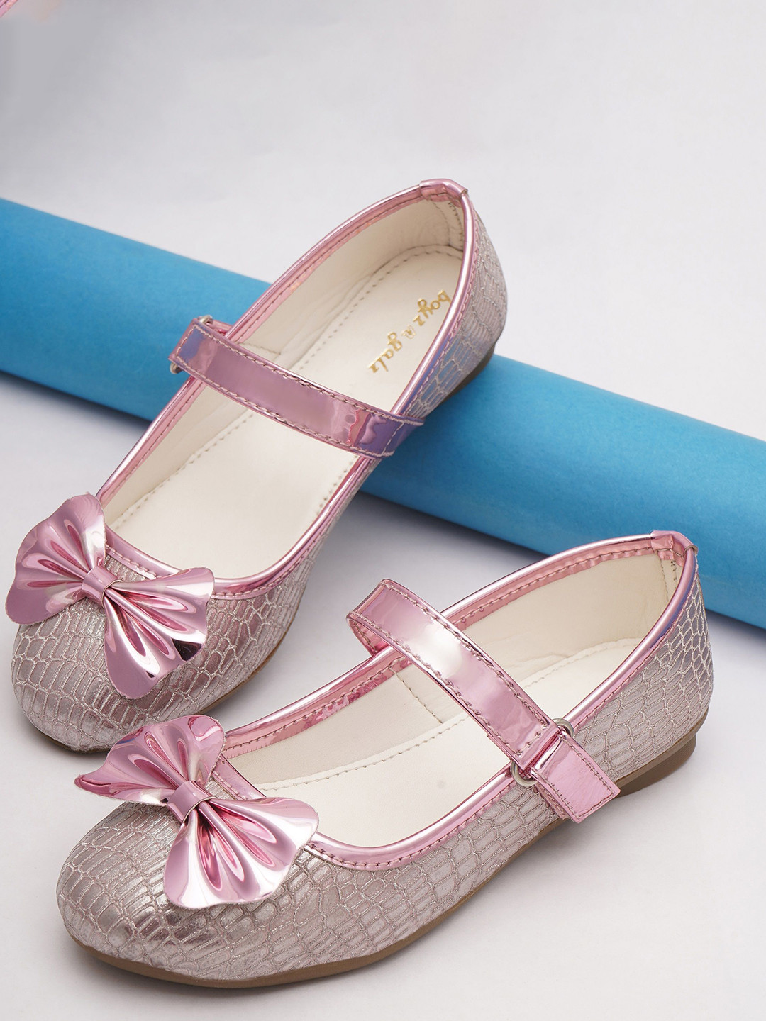 BOYZ N GALZ Girls Embellished Party Bows Mary Janes