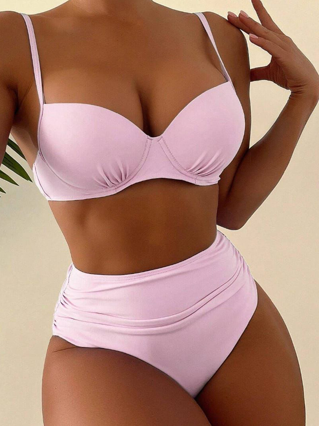 BAESD Padded Underwired With High-Waist Bottom Swim Bikini Set