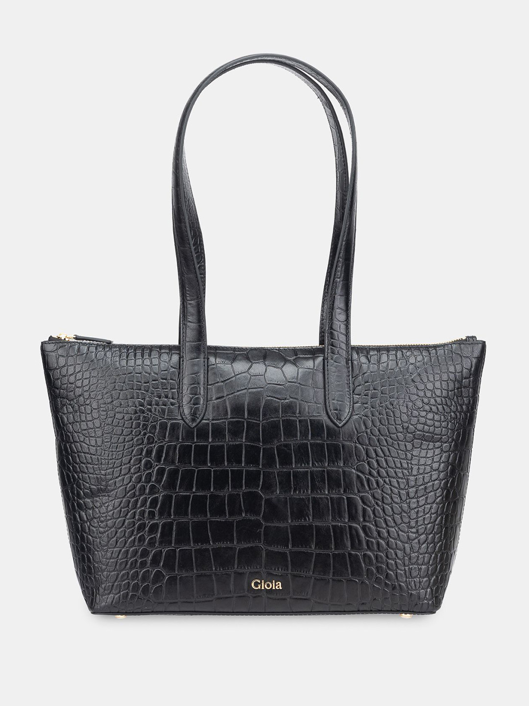 GIOIA Women Black Leather Everyday Essentials Small Tote Bag