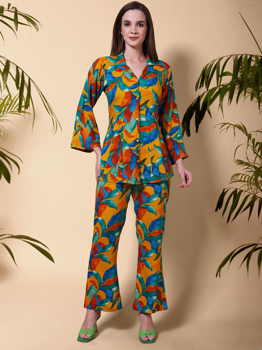 Alavya  Pure Cotton Floral Printed Shirt and Trousers Co-ords