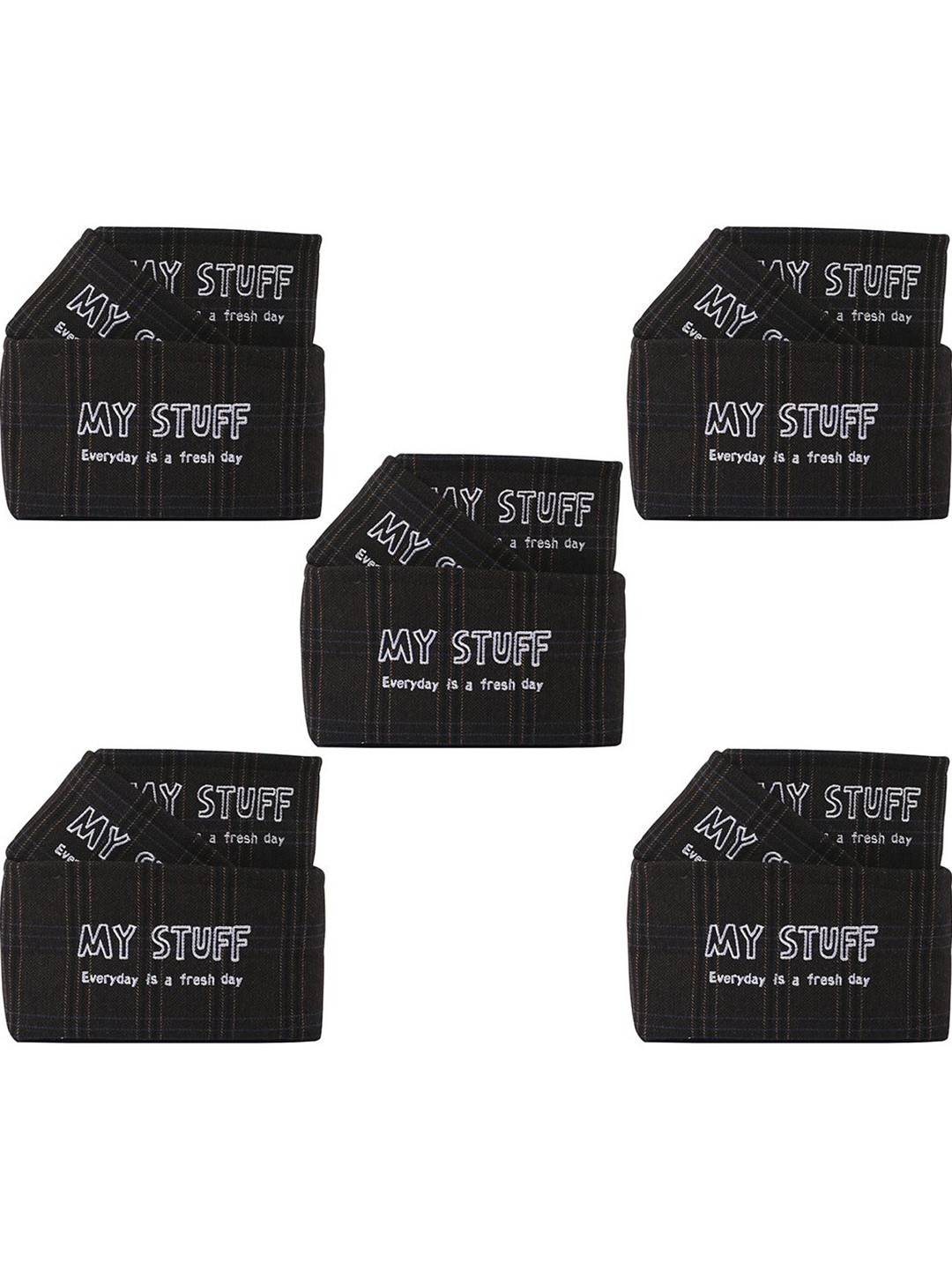 Aura Set Of 15 Black Cosmetic & Skincare Dressing Table Organizer