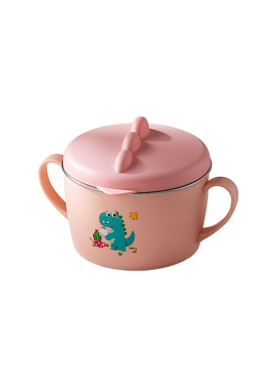 GUCHIGU Stainless Steel Baby Food Bowl With Spoon- Pink