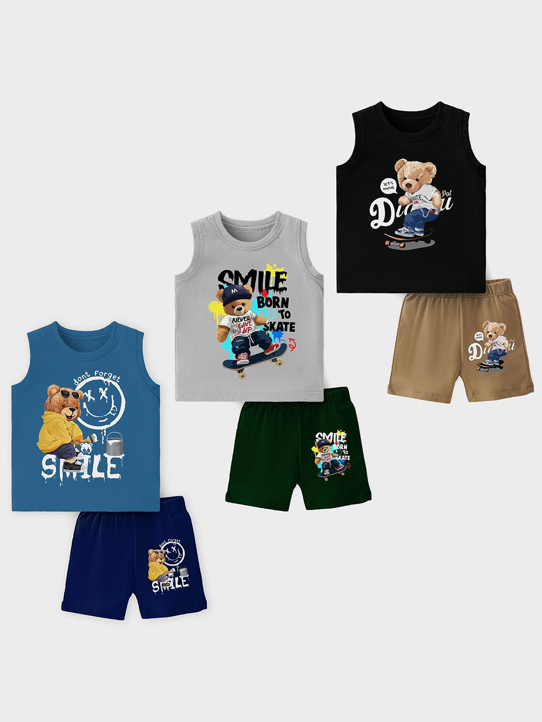 Lavi-Tavi Unisex Kids Printed T-shirt with Shorts
