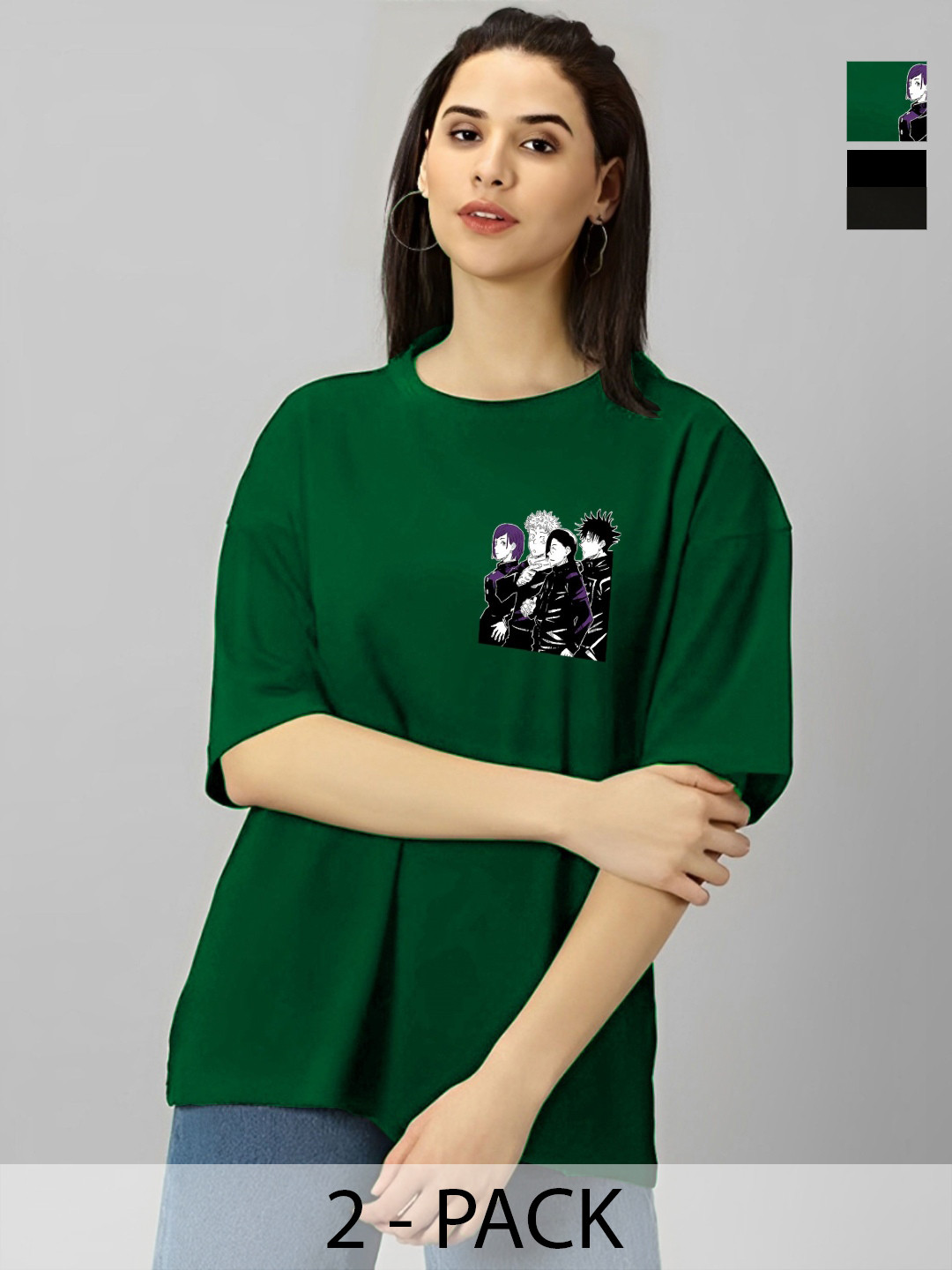 Kushi Flyer Women Floral 2 Drop-Shoulder Sleeves Pockets T-shirt