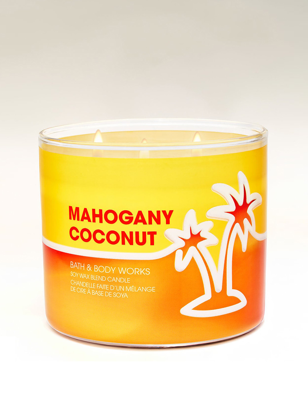 Bath & Body Works Mahogany Coconut Smokeless 3 Wick Abstract Geometric Regular Jar Candles