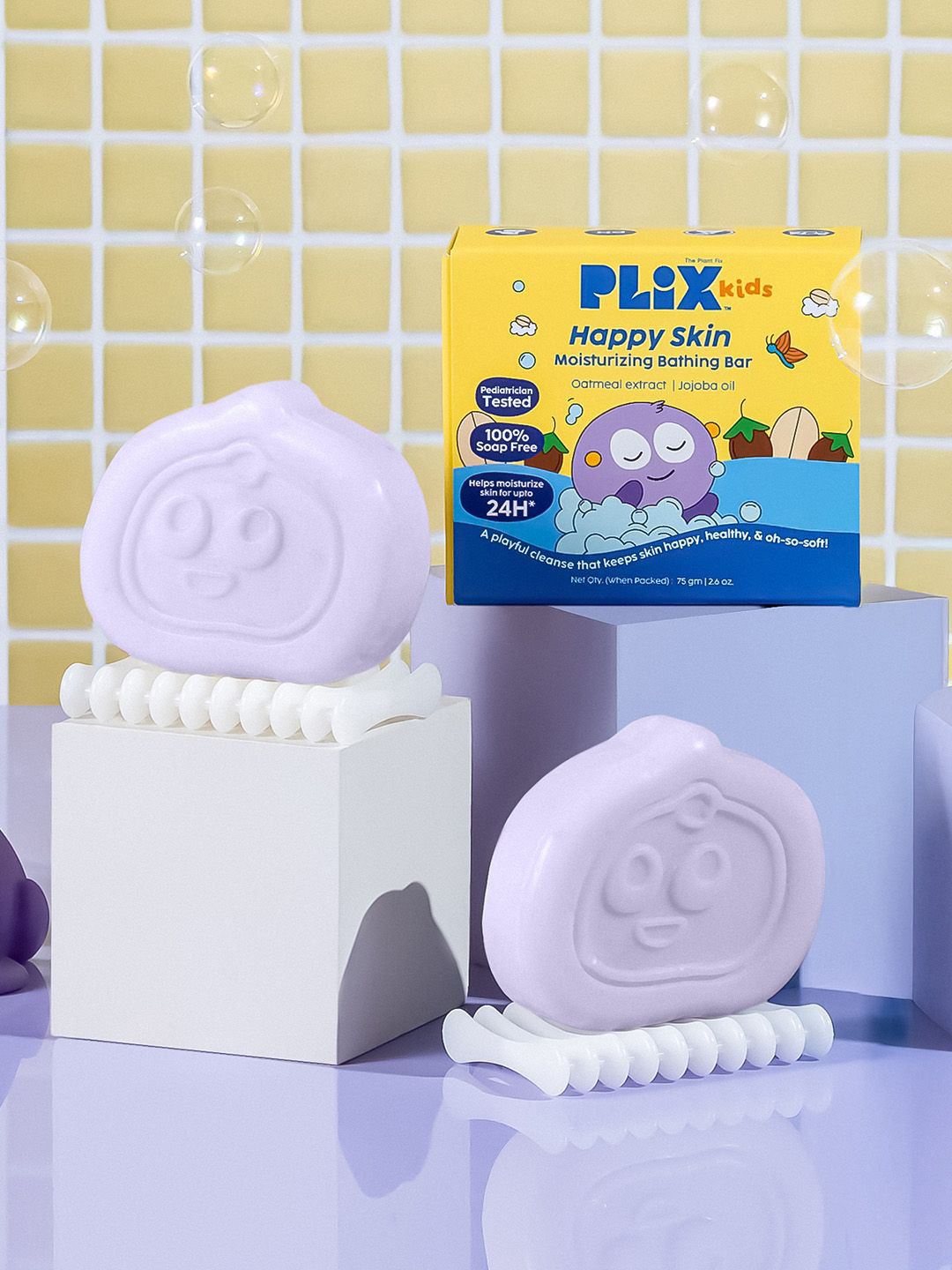 PLIX THE PLANT FIX Kids Happy Skin Moisturizing Bathing Bar - 75g