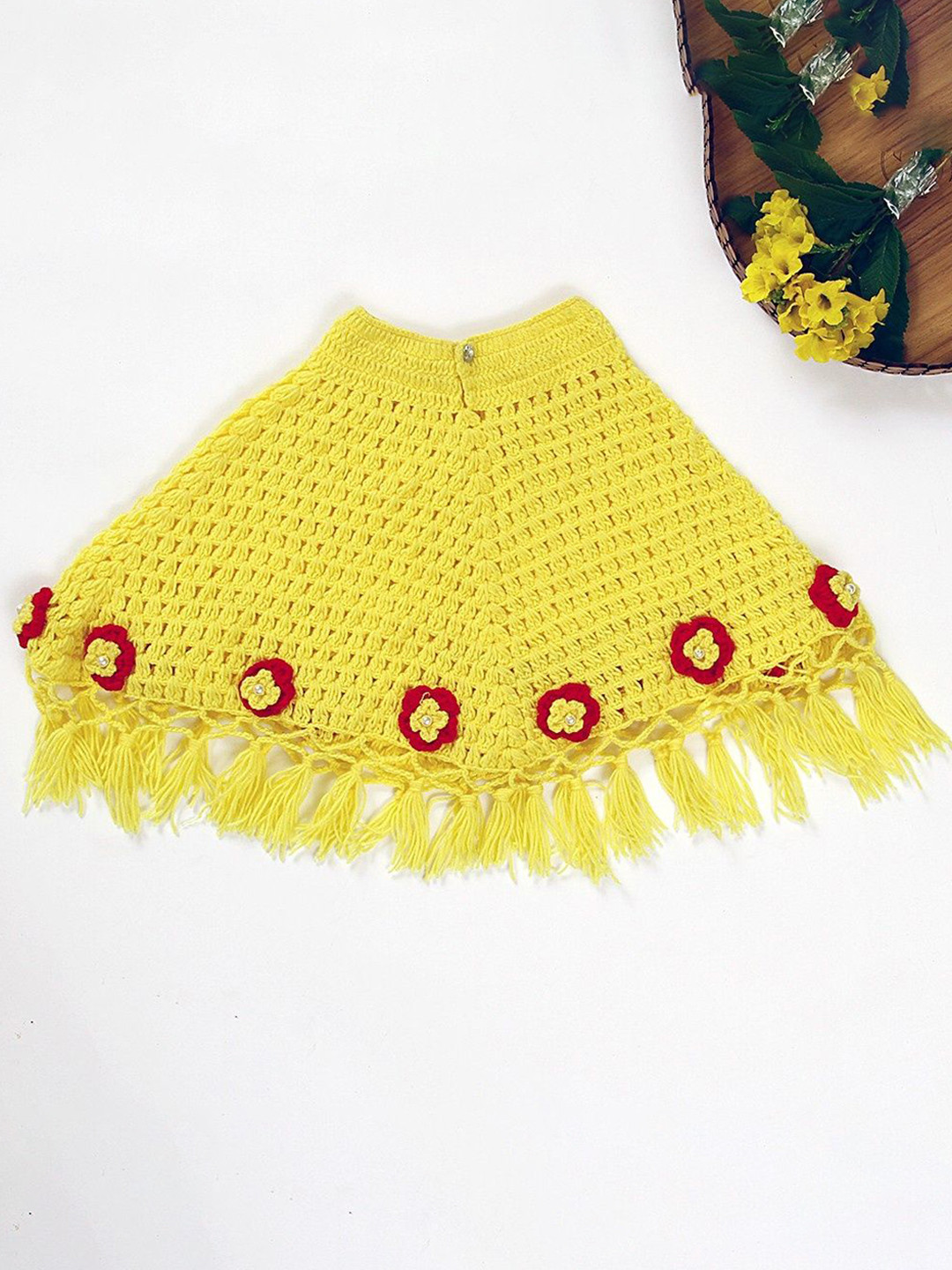 USHA ENTERPRISES Girl Woollen Round Neck Longline Poncho