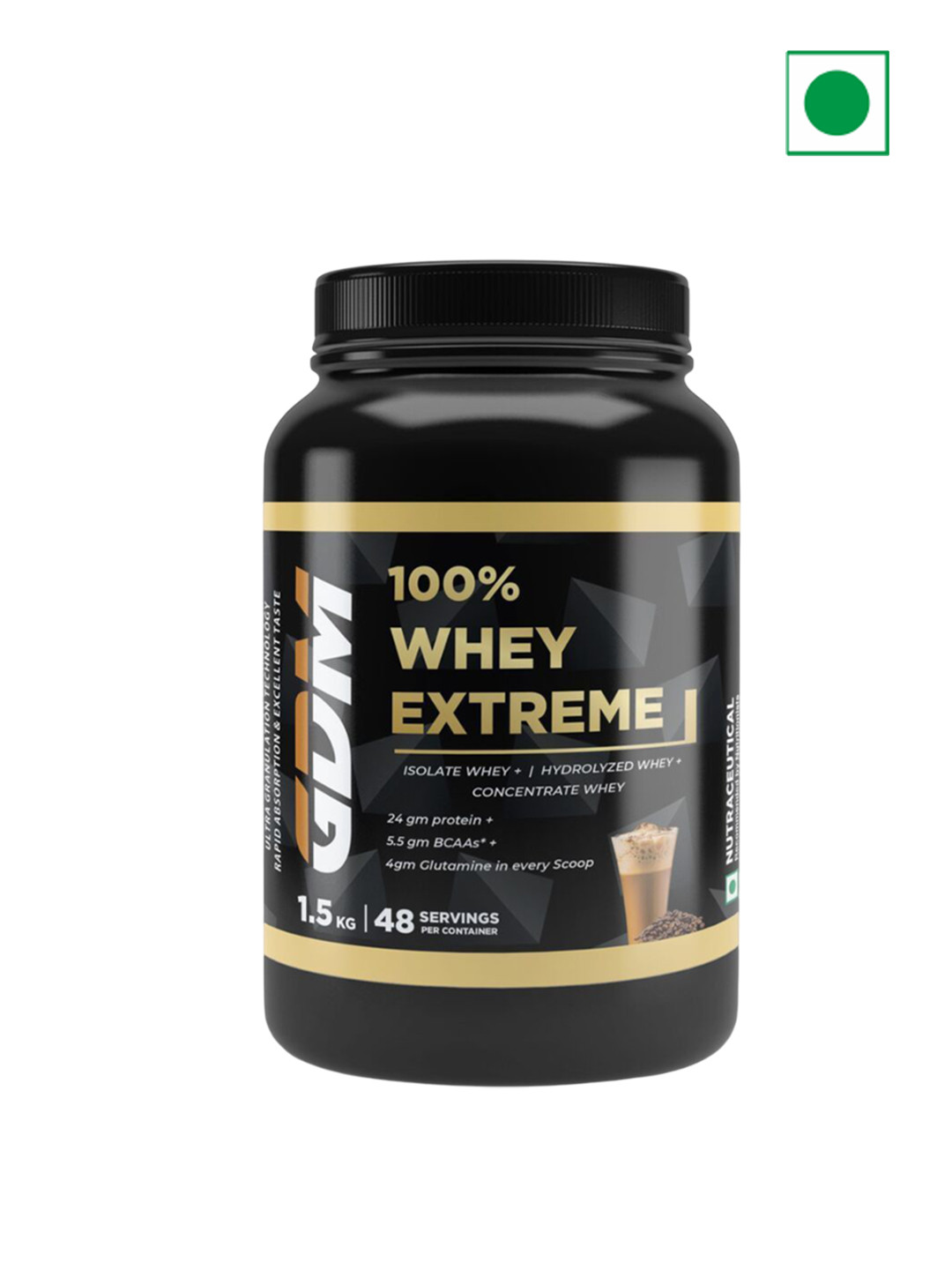 GDM Nutraceuticals LLP 100% Whey Extreme Protein- 1.5 Kg- Coffee