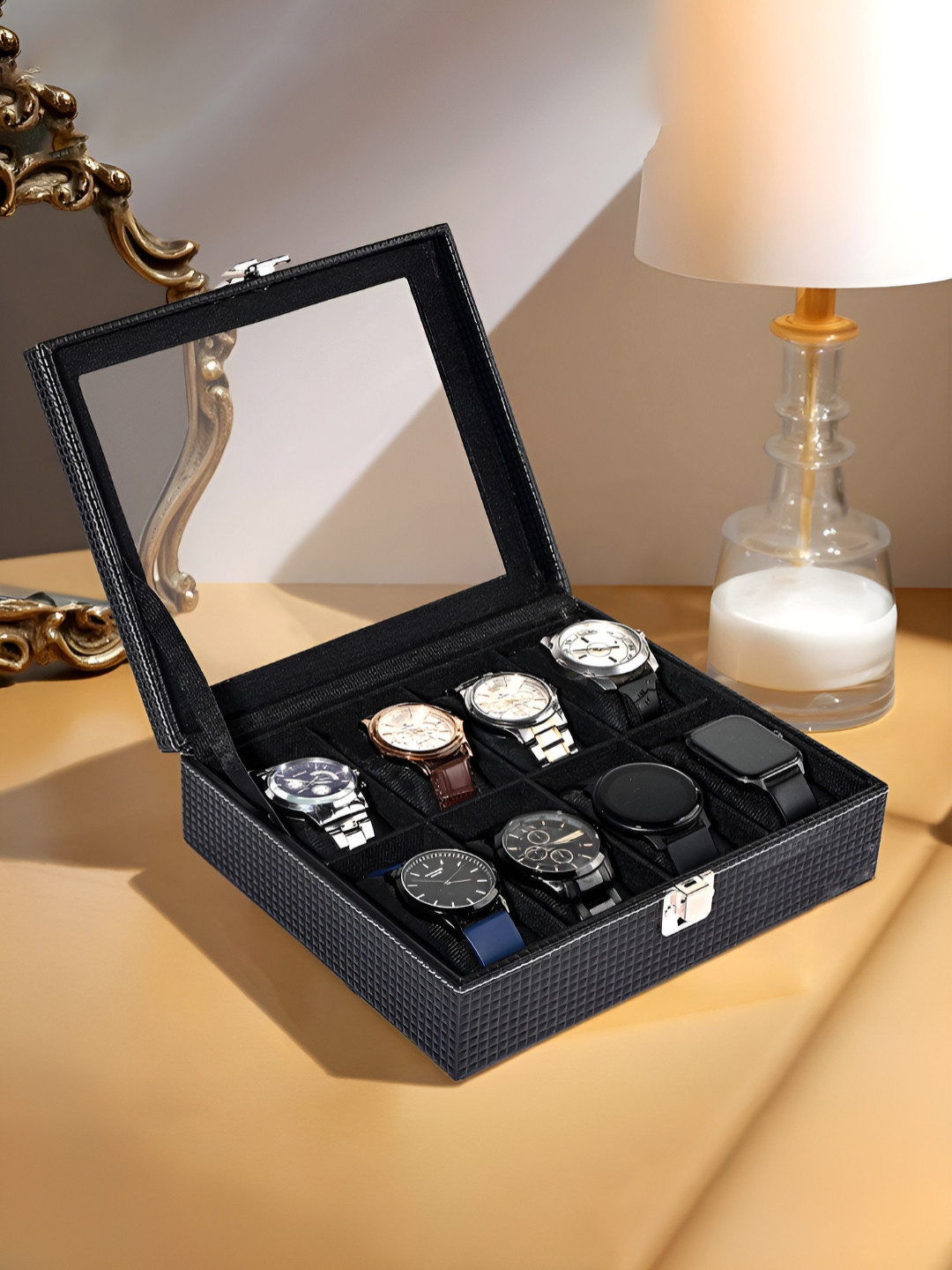 RUBOXA Leather 8 Slot Wrist Watch Organizer