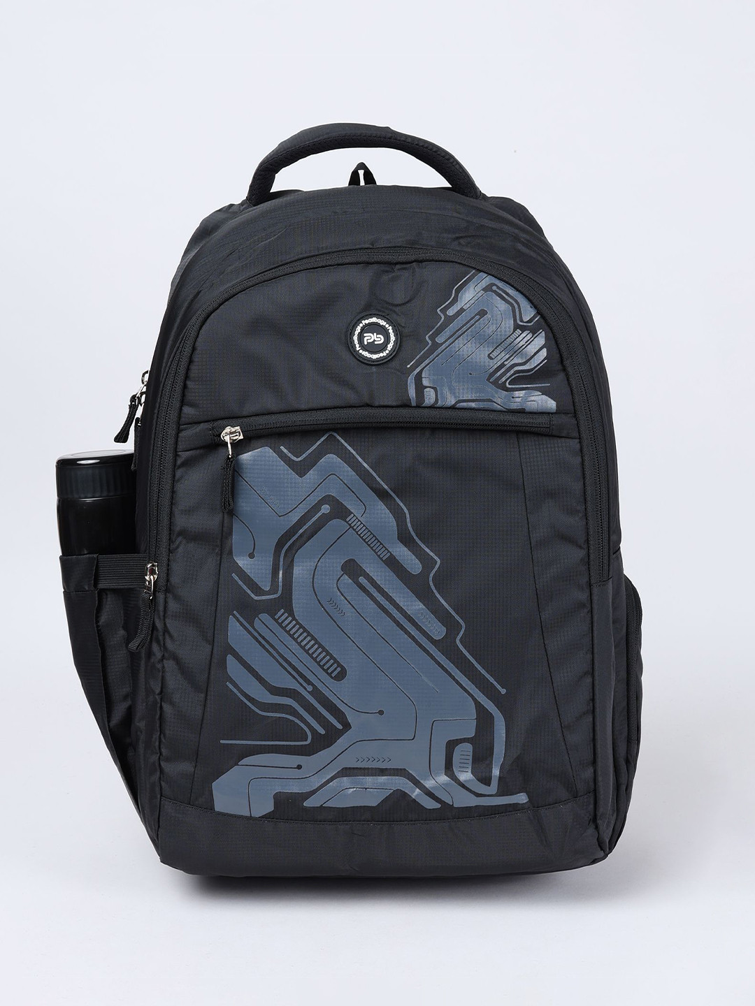 PB Pearlbags Unisex Striped Backpack with USB Charging Port