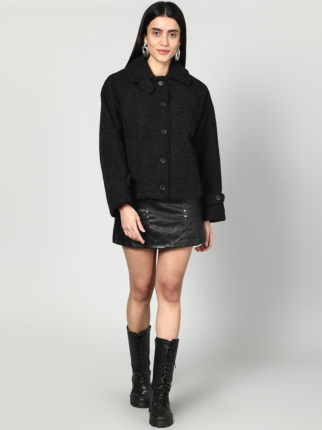 Fashion Gaiia Women Self Design Fluffy Tailored Jacket