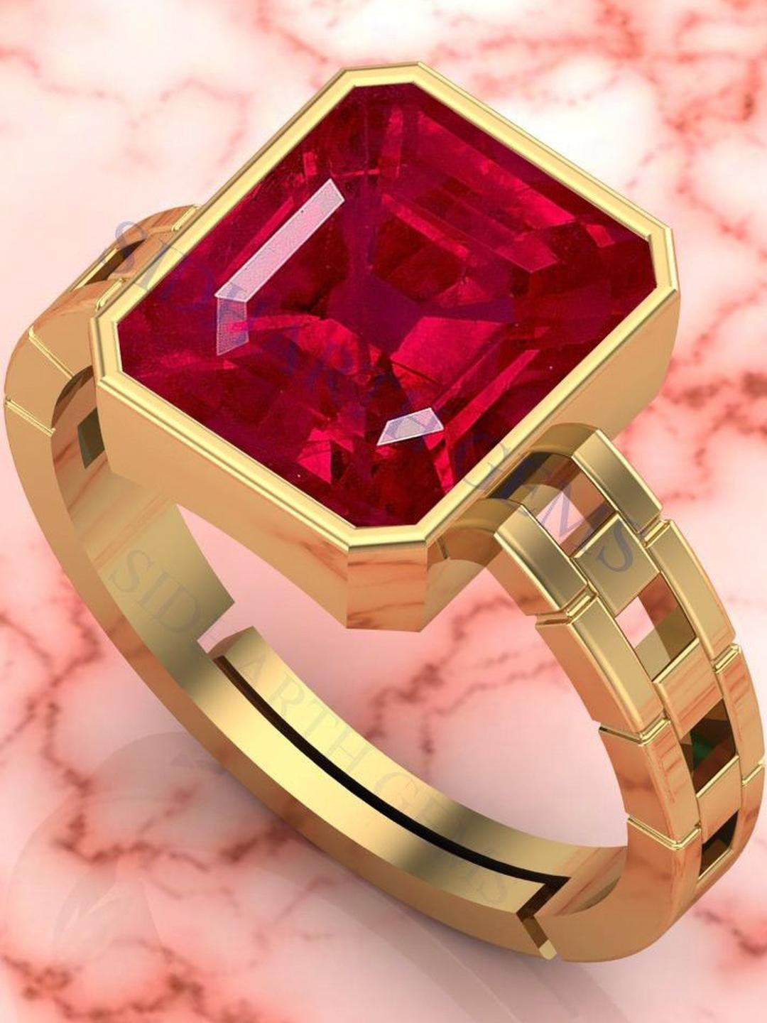 Sidharth Gems 7.25 Ratti 6.25 KT Burma Ruby Gemstone Ring