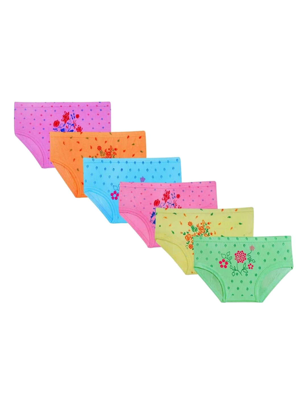 KIDBIRD Pack Of 6  Infants Printed Cotton Briefs V-Degin-Shorty-6001