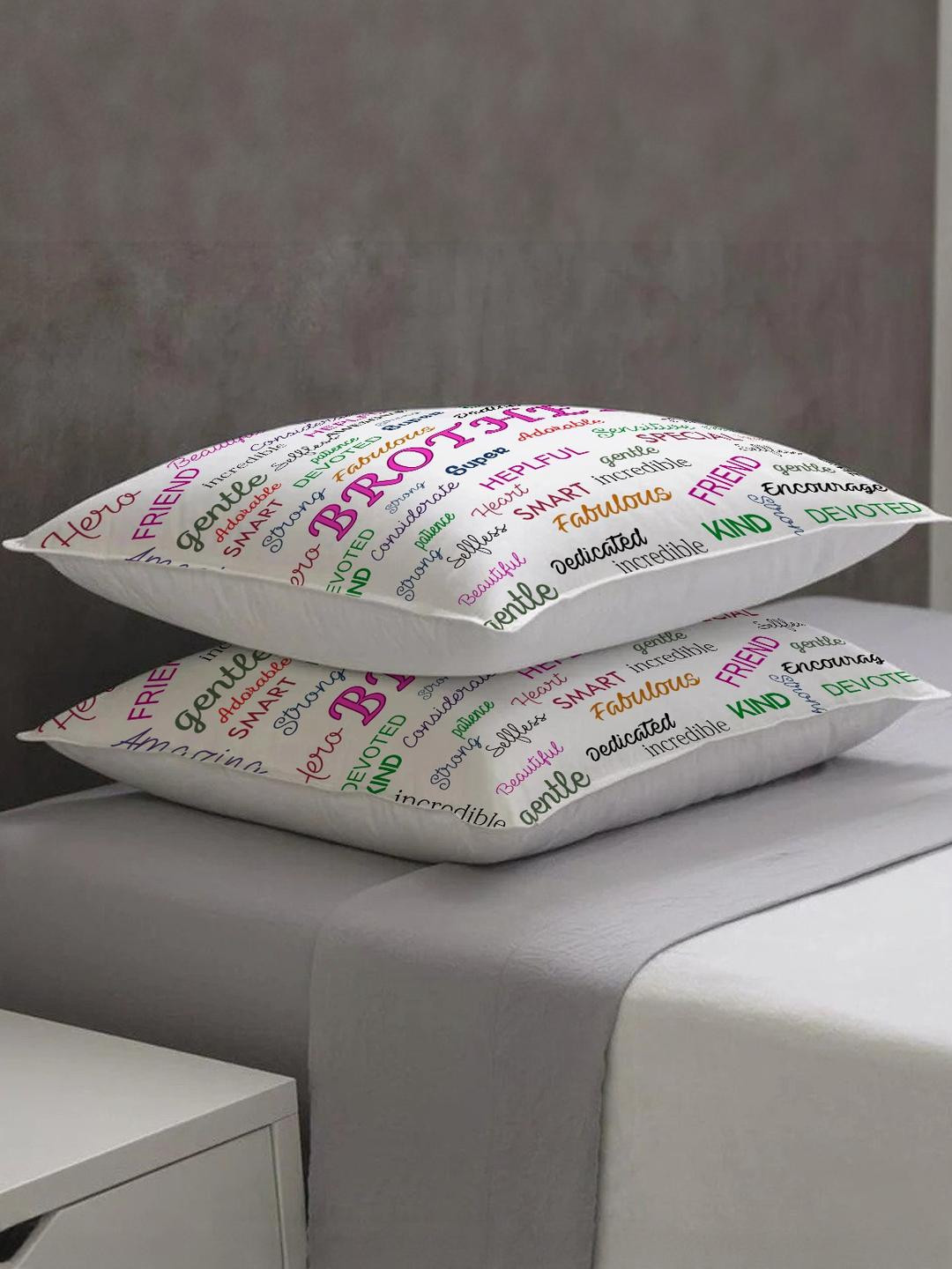 SKYTRENDS Multicoloured & White Abstract Satin Square Cushion Covers