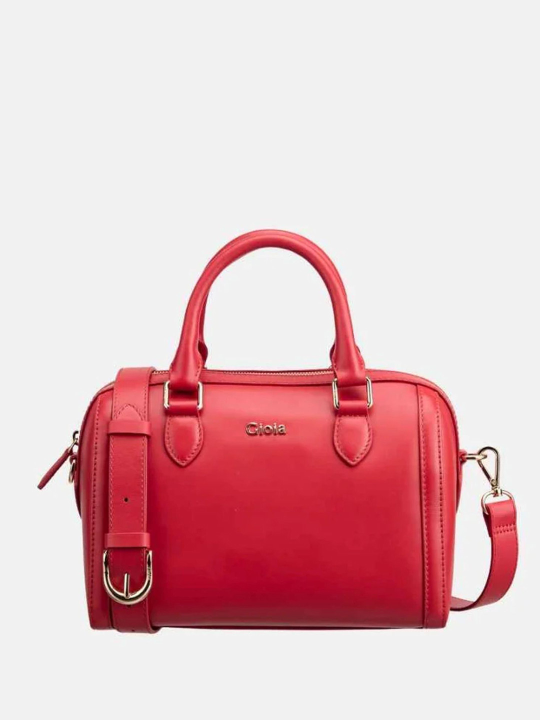 GIOIA Women Red Leather Audrey Grab Top Handle Bag