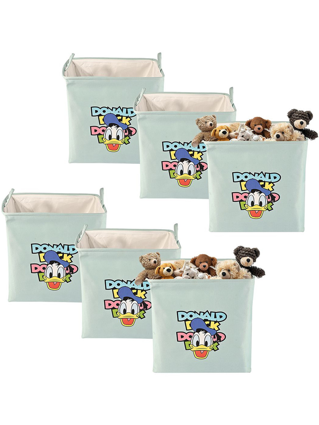 Aura Pack Of 6 Blue Foldable 75 Ltr Storage Box Big Size With Handles