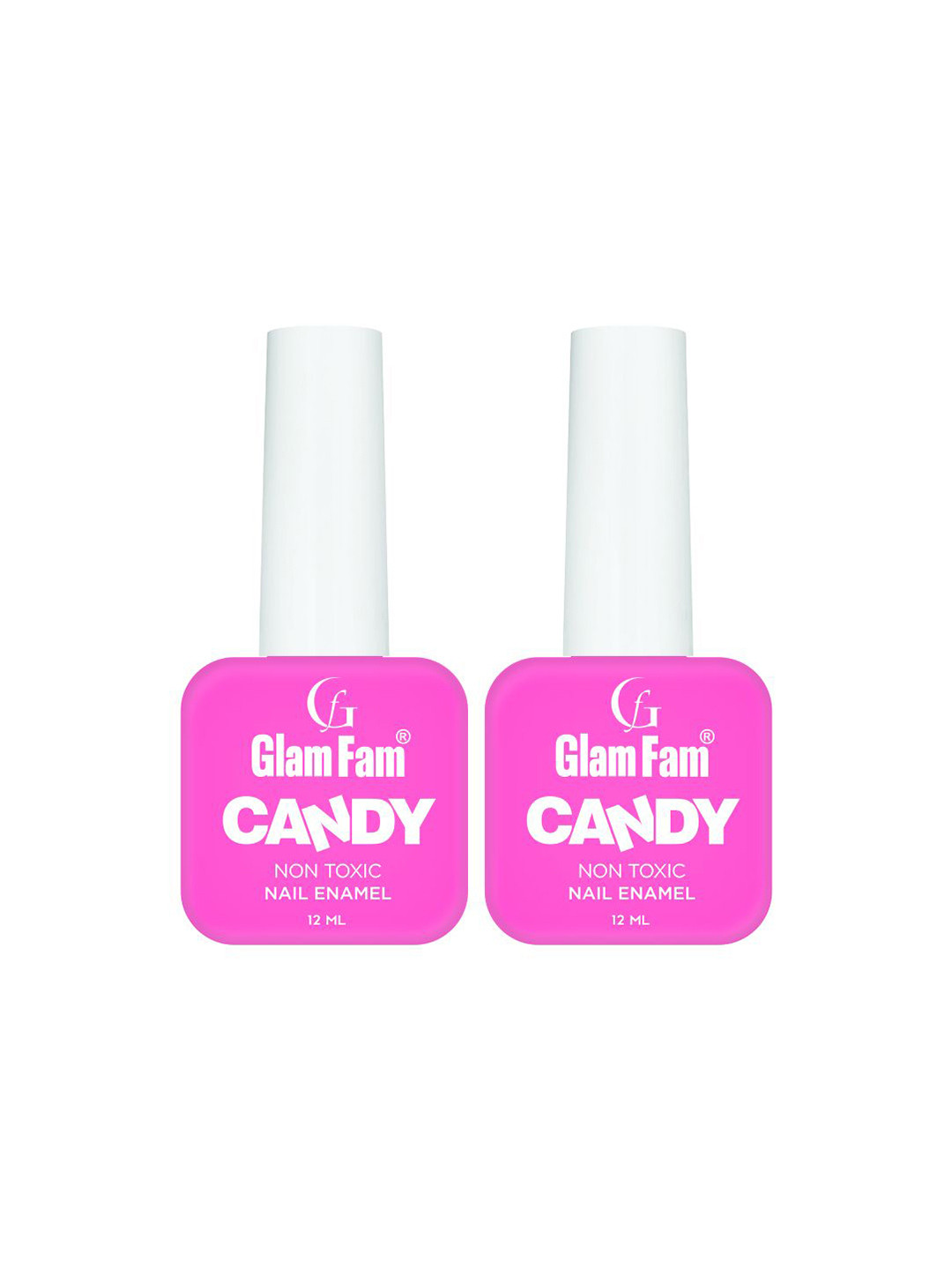 GlamFam Set Of 2 Candy Non Toxic Nail Enamel - 12 ml Each - Barbie Pink 05