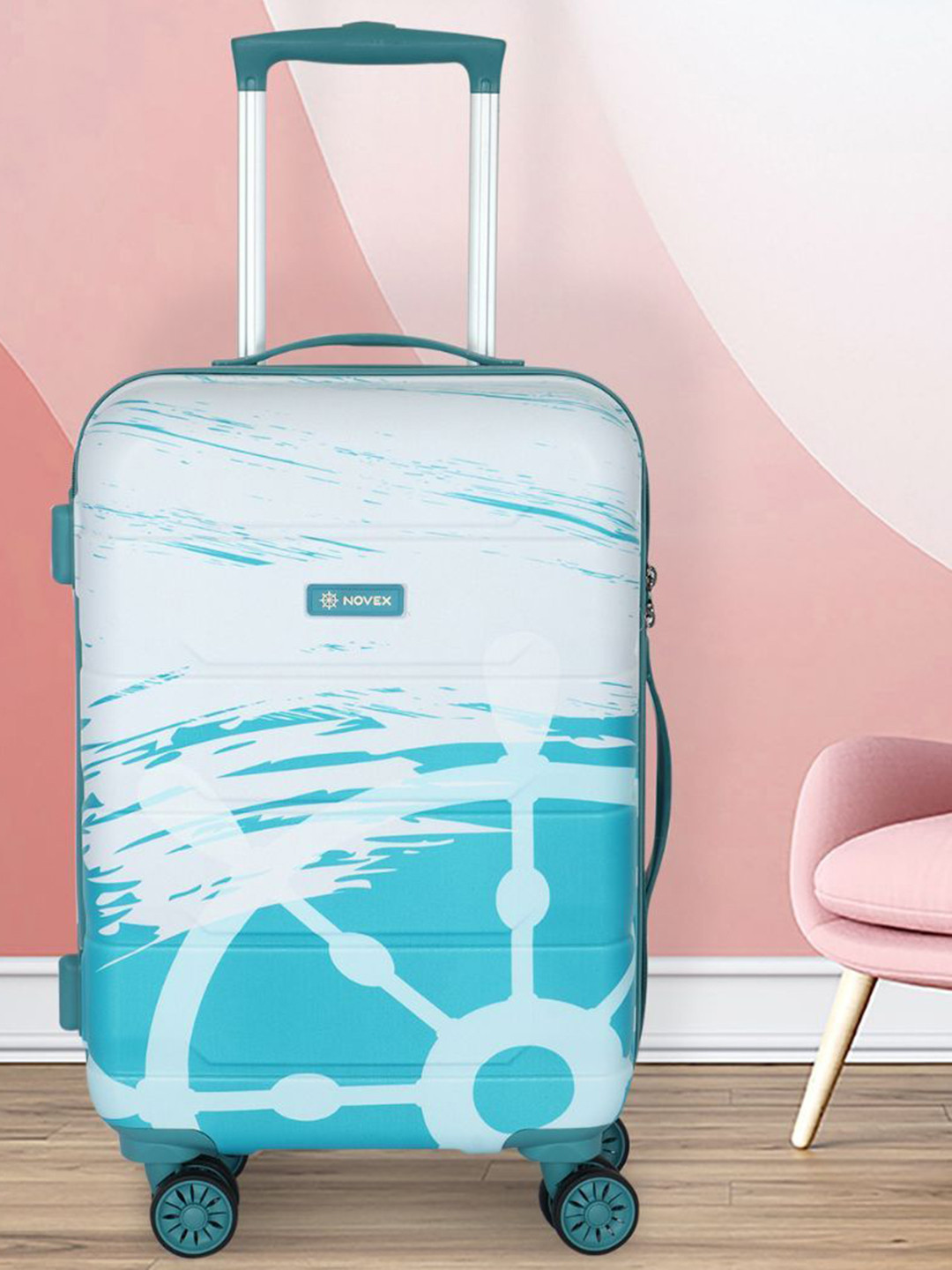NOVEX Printed Hard-Sided Water-Resistant Medium Trolley Bag