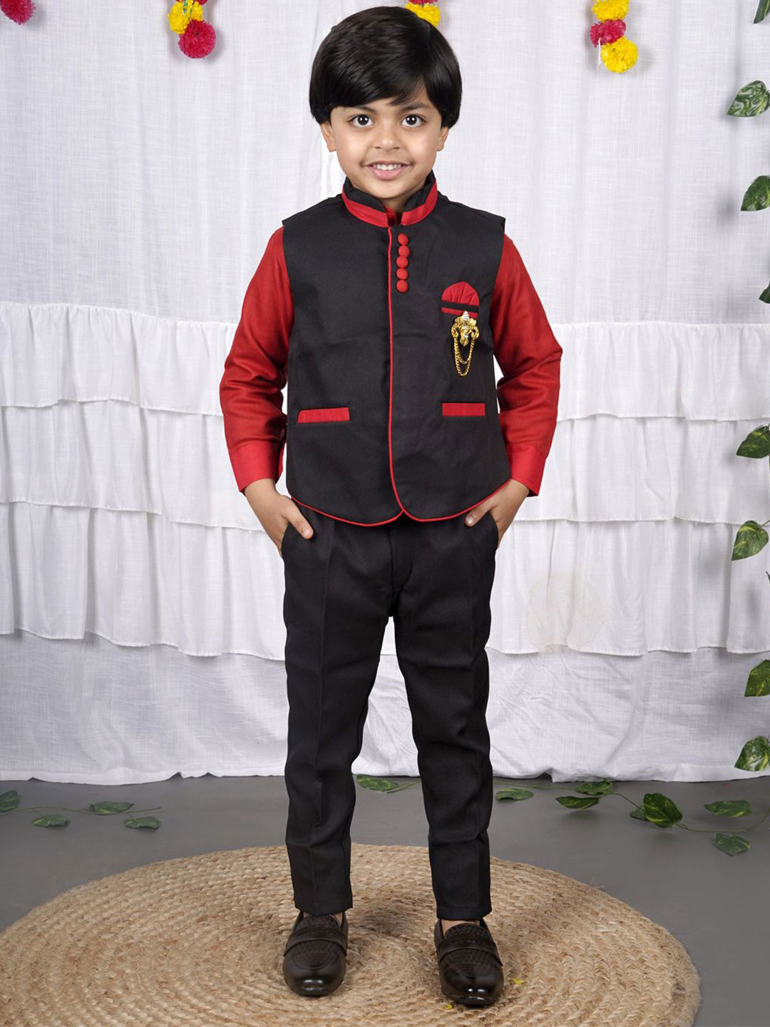 VALUE CREATION Boys Shirt With Waistcoat & Trousers