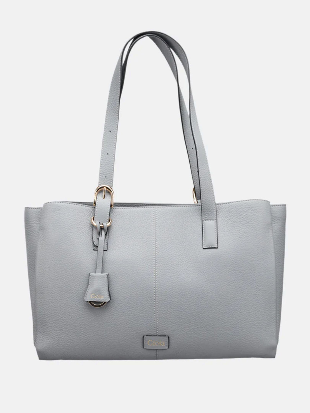 GIOIA Women Grey Leather Anna Large Tote Bag