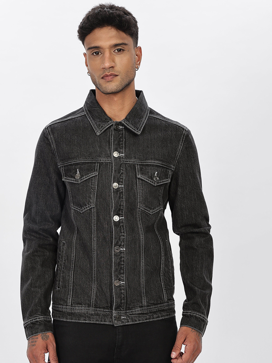 Eszett Men Graphic Printed Denim Jacket