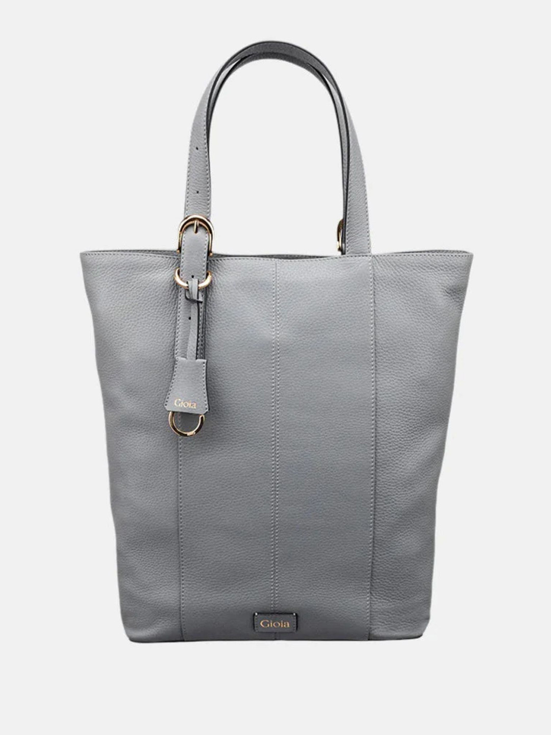 GIOIA Women Grey Leather Anna Top Zip Bag