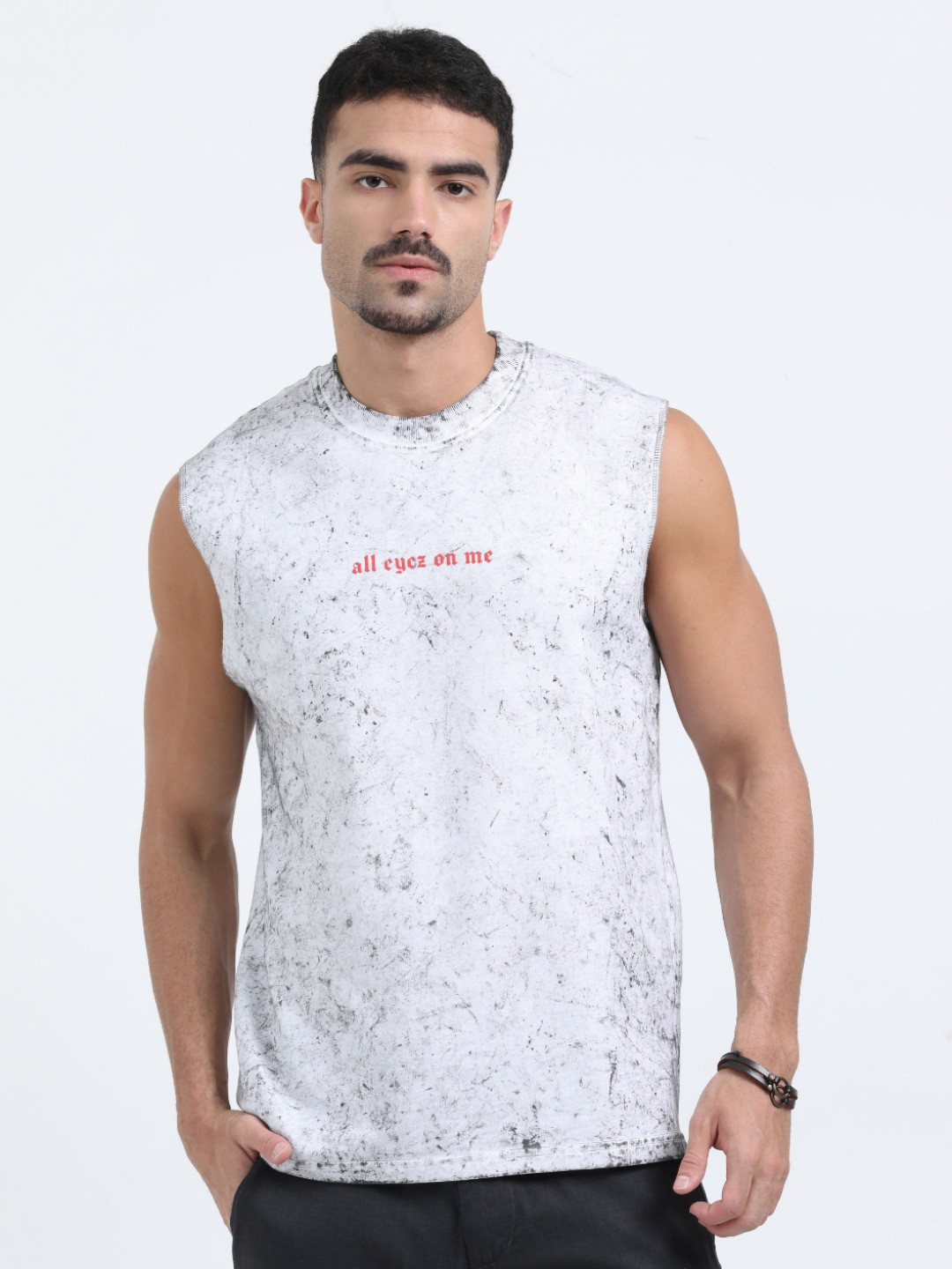 RHINO CULT Men Abstract Printed Round Neck Cotton T-shirt