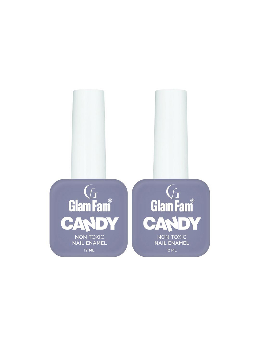 GlamFam Set Of 2 Candy Non Toxic Nail Enamel - 12 ml Each - Slate Grey 13