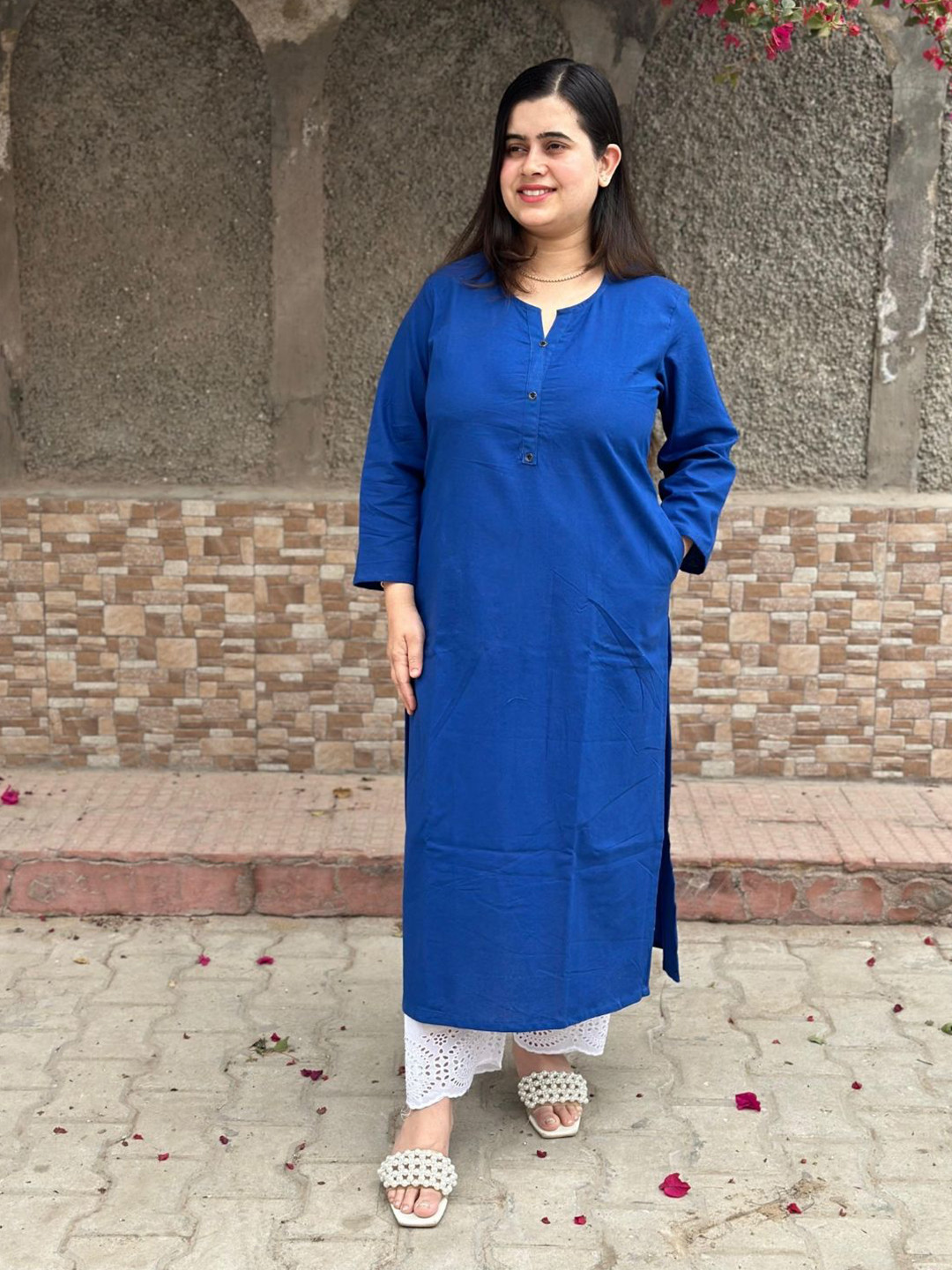 Vijaylaxmi Ethnic for Everyday Women Solid Daily Cotton Straight Kurta