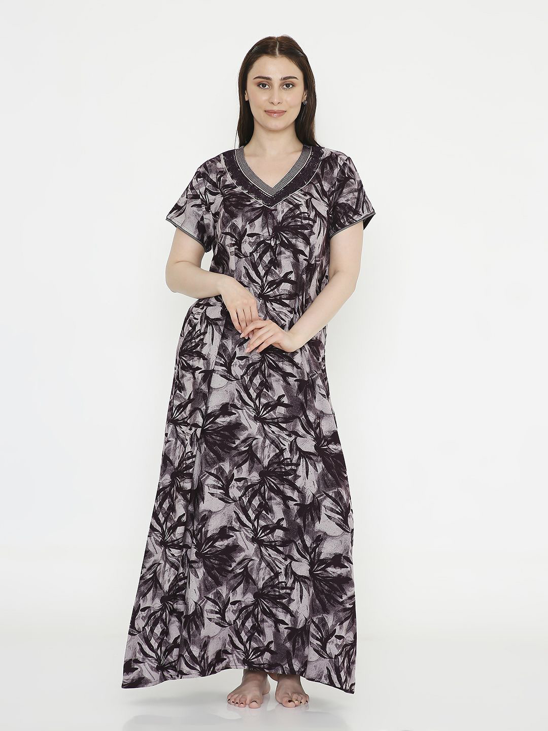 NIGHTSPREE Printed Maxi Nightdress