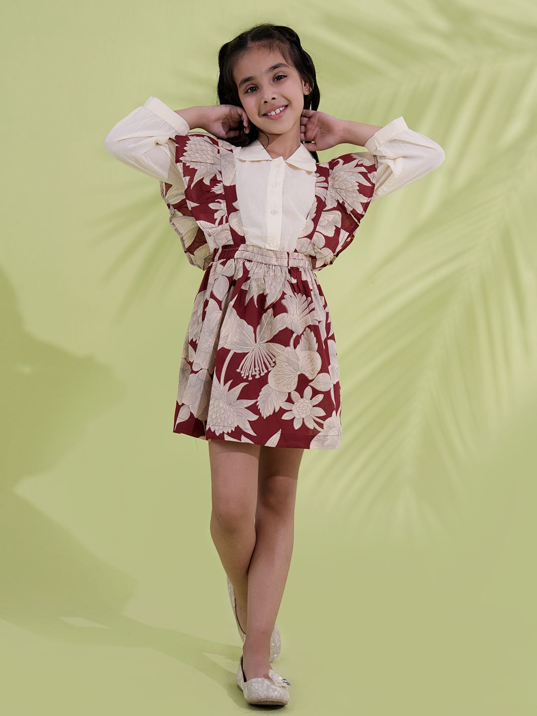 Aj DEZInES Printed Pure Cotton Dungarees With Shirt