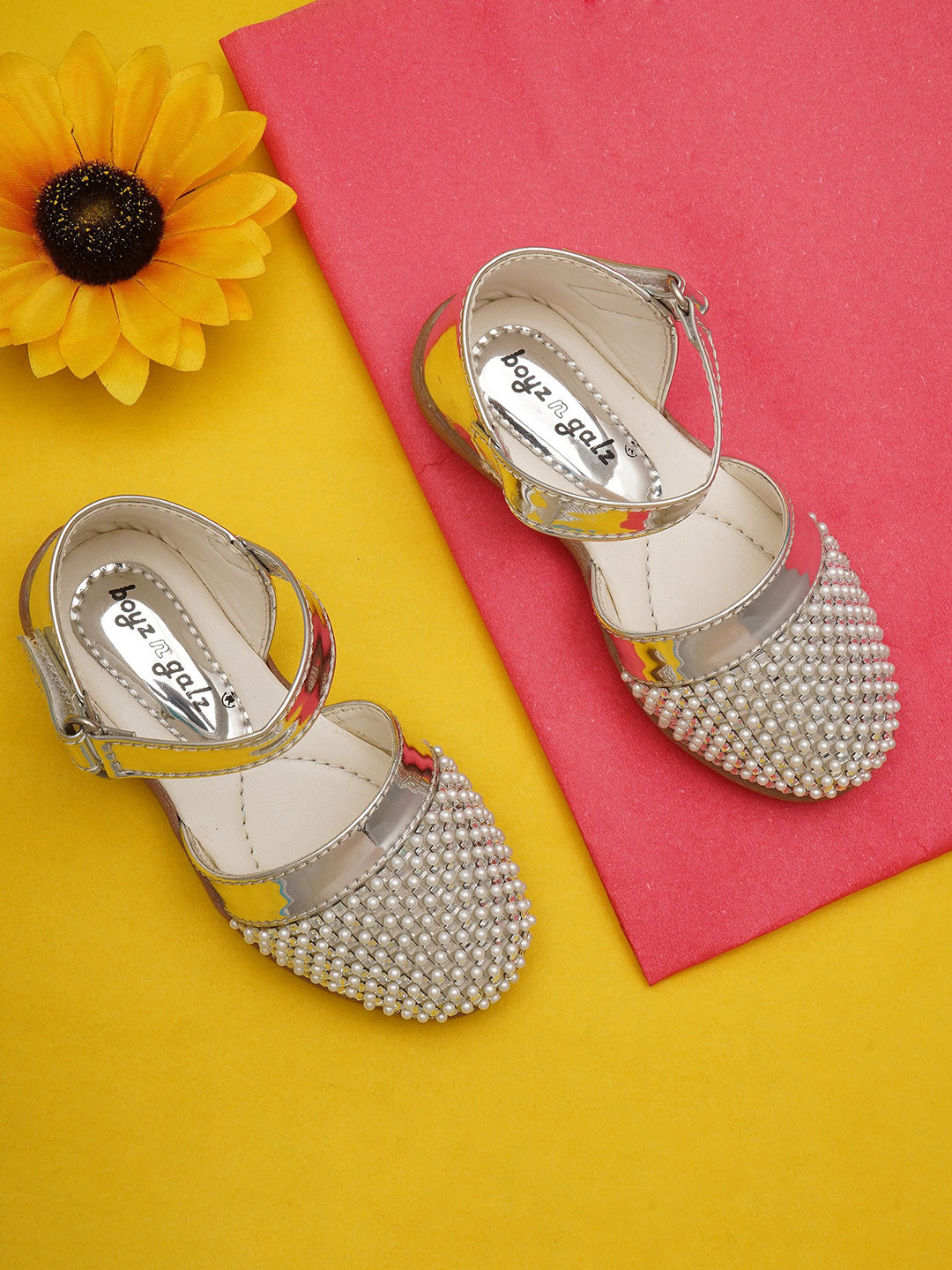 BOYZ N GALZ Girls Embellished Party Ballerina Mary Janes Flats