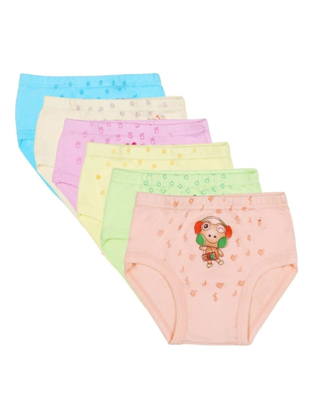 KIDBIRD Infants Girls Pack of 6 Basic Briefs V-Degin-Shorty-01KID-0-3m-S