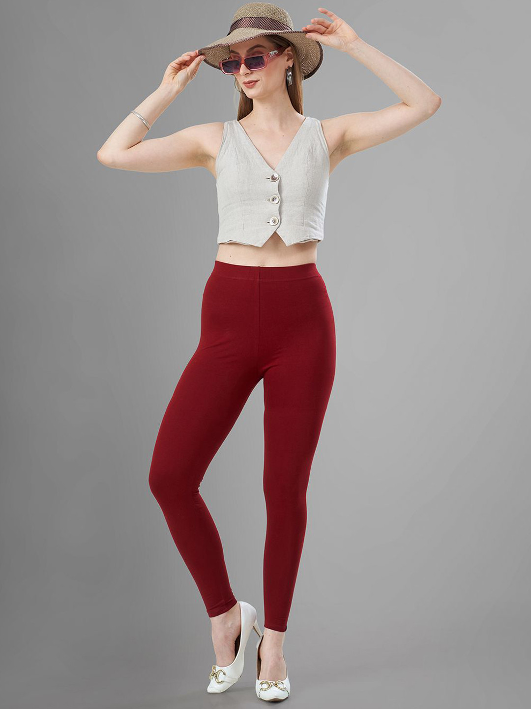 TITTLI Mid-Rise 4-Way Stretchable Bio-Wash Ankle-Length Leggings